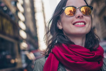 Smiling girl in sunglasses